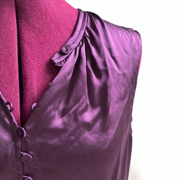 Rebecca Taylor Cassis Silk Charmeuse Top NWT  Jewel Tone Fall Dinner City Blouse - Picture 5 of 16